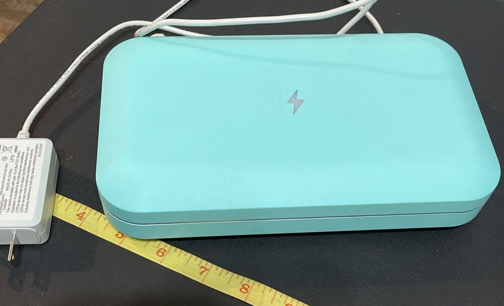 PhoneSoap 3 UV Smartphone Sanitizer Aqua With Charger Tested Working